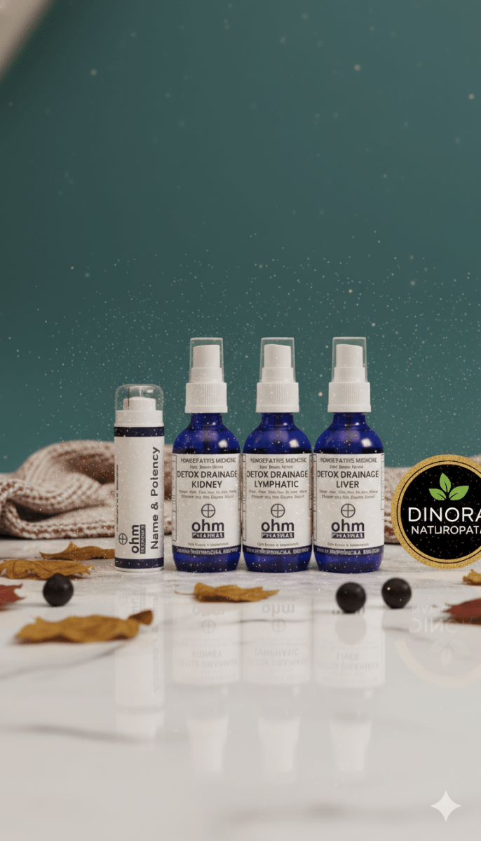 Variedad de productos homeopáticos y suplementos naturales de Dinora Naturopata para el bienestar holístico.